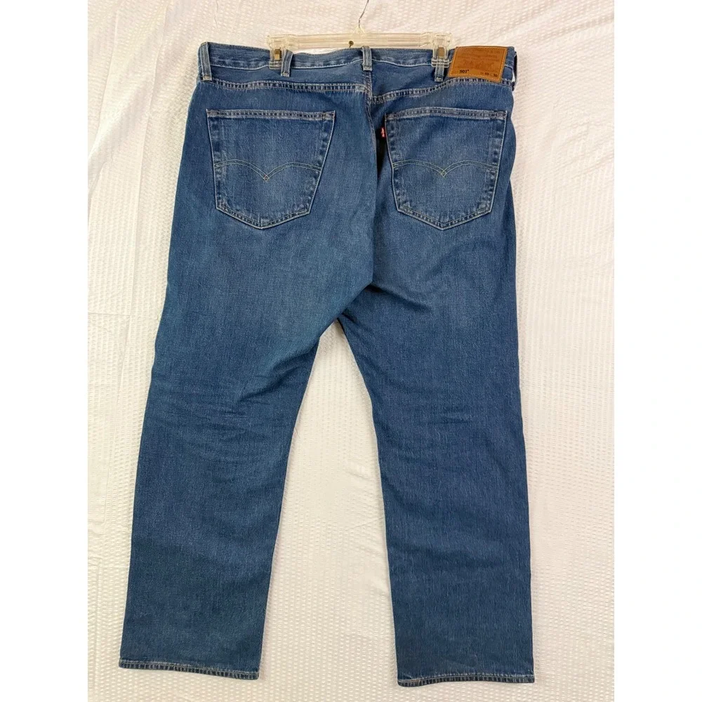 Levis 501 Original Fit Mens Jeans 40x30 Medium Wash Blue Straight Leg Button Fly